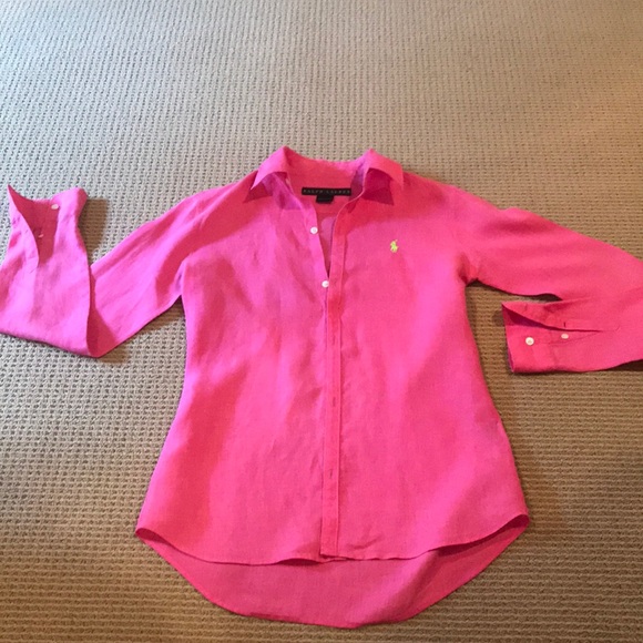 Hot pink linen shirt Outlet